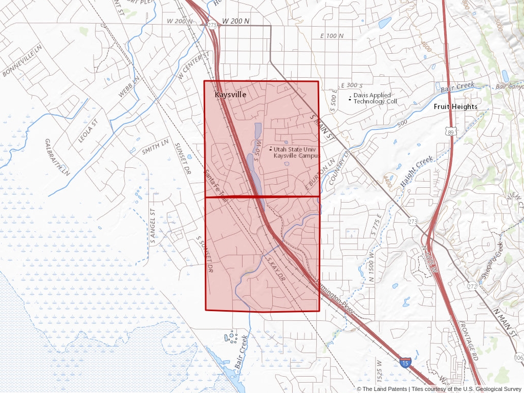 'Kaysville Land Sale' 1874 120 acres in Davis, Utah Thomas